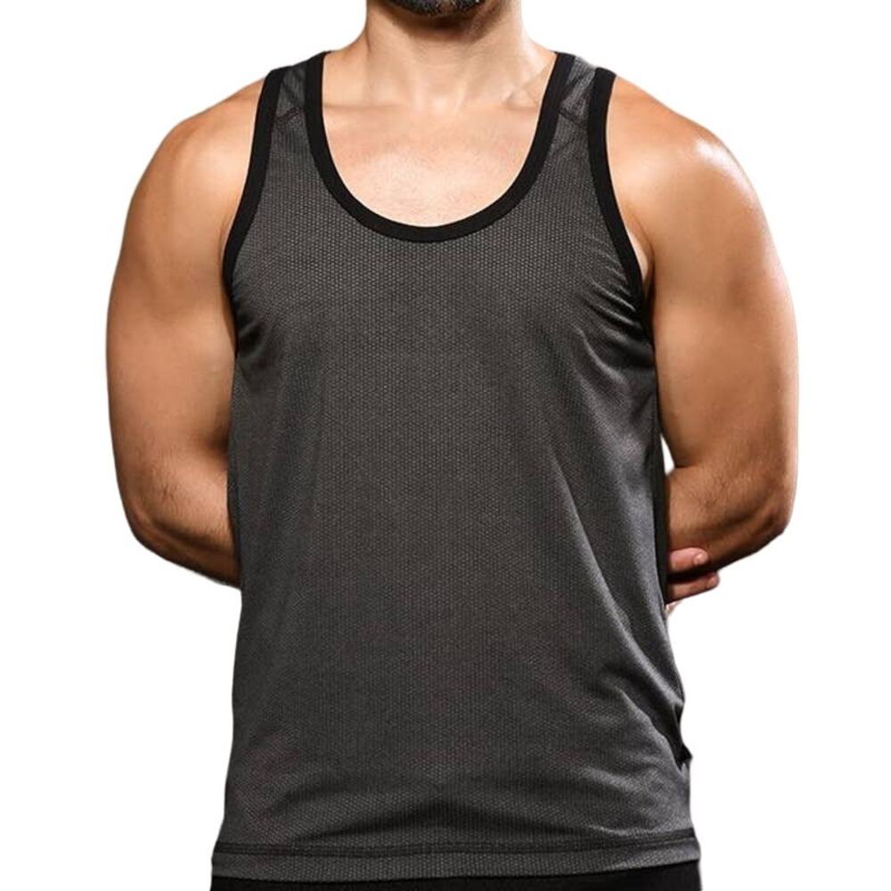 Andrew Christian Stretch Gym Tank Charcoal Grey Small - Picture 3 of 11